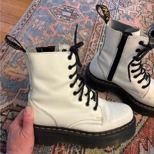 Dr. Martens Jadon Air Ware White Combat Boots Size 6 US Men, 7 US Ladies
